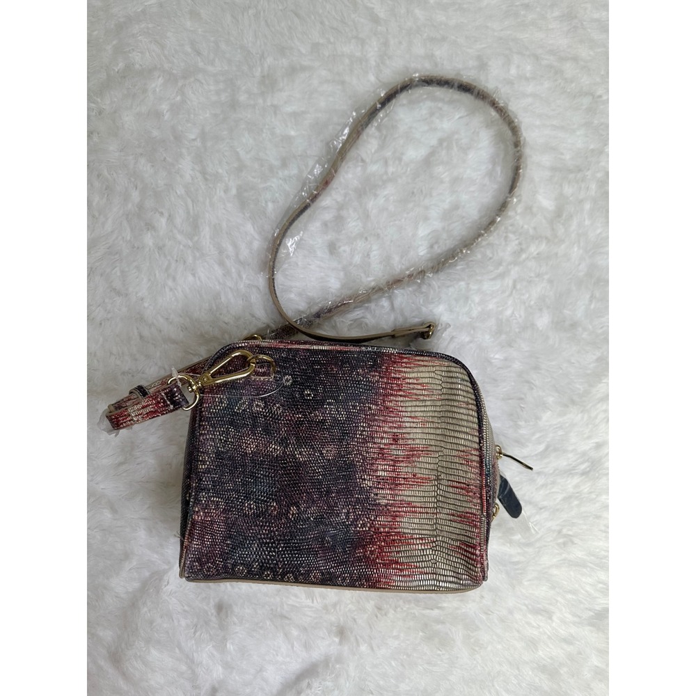 LOGO by Lori Goldstein Embossed Crossbody Handbag Purse Genuine‎ Leather - Picture 2 of 4